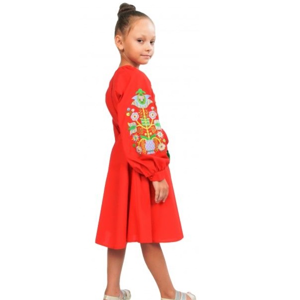 Платье Эдельвика р.140 красный 91-19/00 