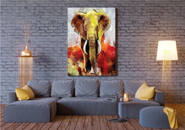 Декор настенный Слон акварель 594x42 см разноцветный 