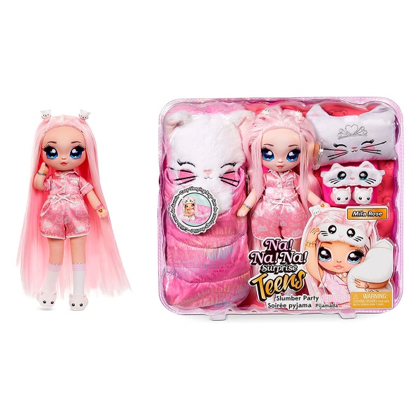 Ляльковий набір Na! Na! Na! Surprise Teens Піжамна кітті-вечірка Міли Роуз