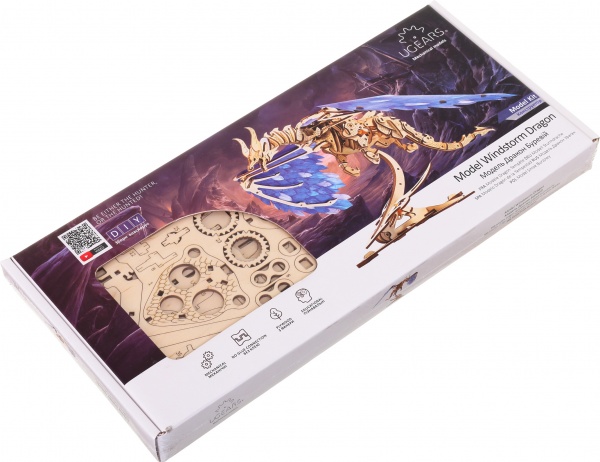 Дерев'яний 3D-конструктор UGEARS Дракон Буревій