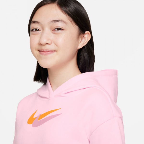 Джемпер Nike G NSW FLC HOODIE SSNL PRNT DQ9127-663 р. S рожевий