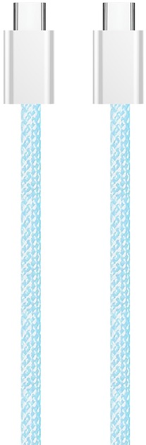 Кабель ColorWay Type-C - Type-C (braided cotton) (PD Fast Charging 60W) 3.0А 1 м синій (CW-CBPDCC061-BL)