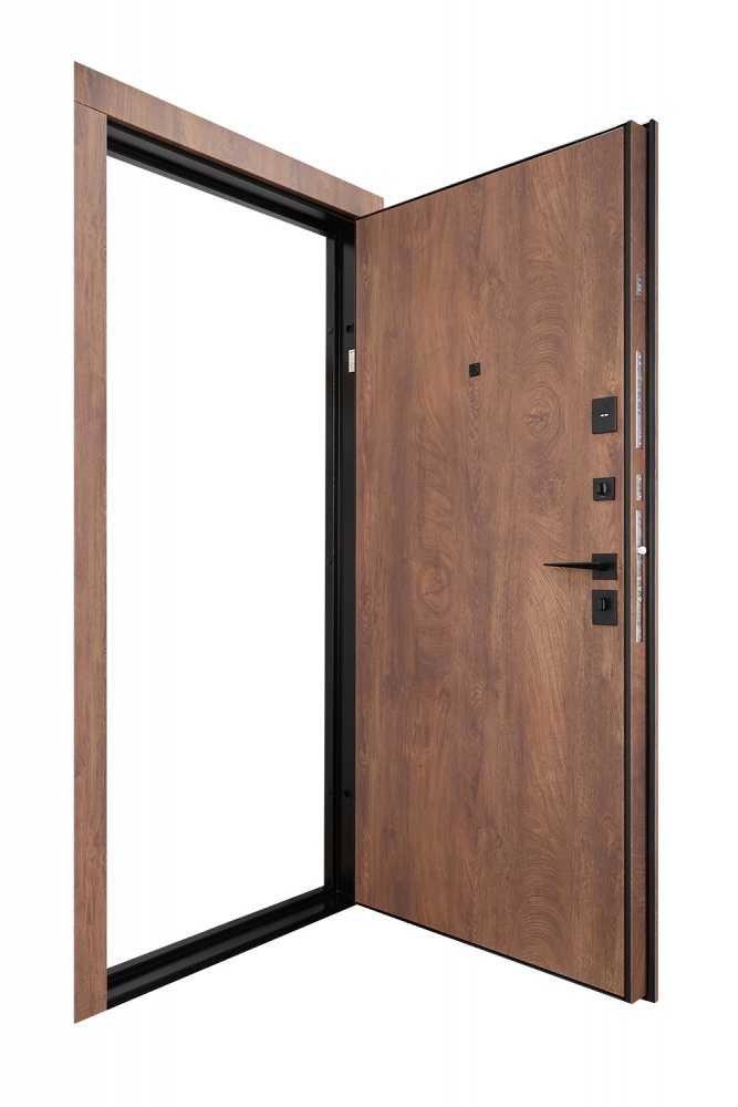 Дверь входная Abwehr КС (585+0) 086R (СДК)+ (СДК) спил дерева коньячный 2050х860 мм правая