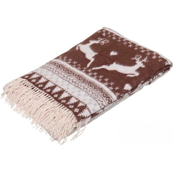 Плед Ярослав New Year cotton brown 140x200 см