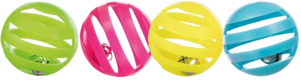 Набор игрушек Trixie с колокольчиком пластиковые для котов 4 шт/упак арт. 4521