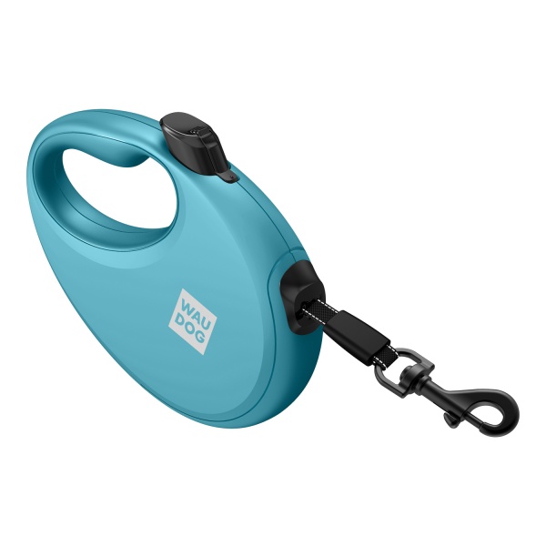 Повідець-рулетка Waudog R-leash із контейнером для пакетів L до 40 кг 5 м блакитний