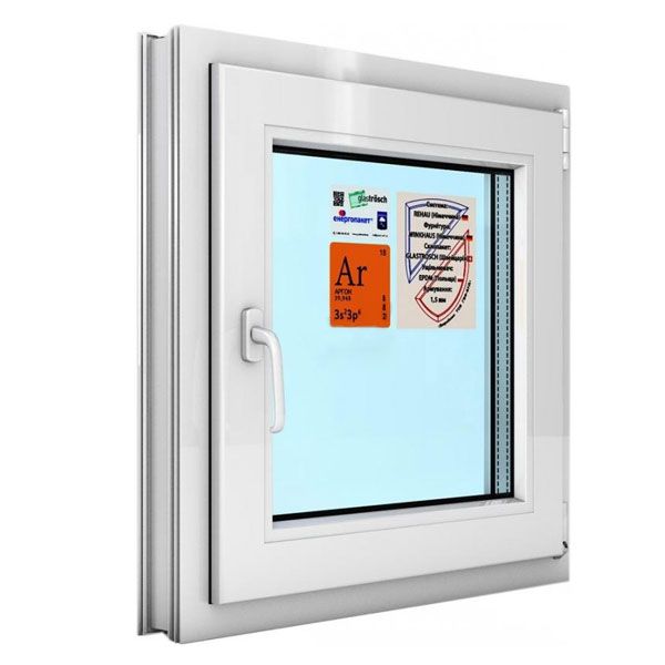 Окно поворотно-откидное REHAU ECOSOL-DESIGN 60 600x600 мм правое