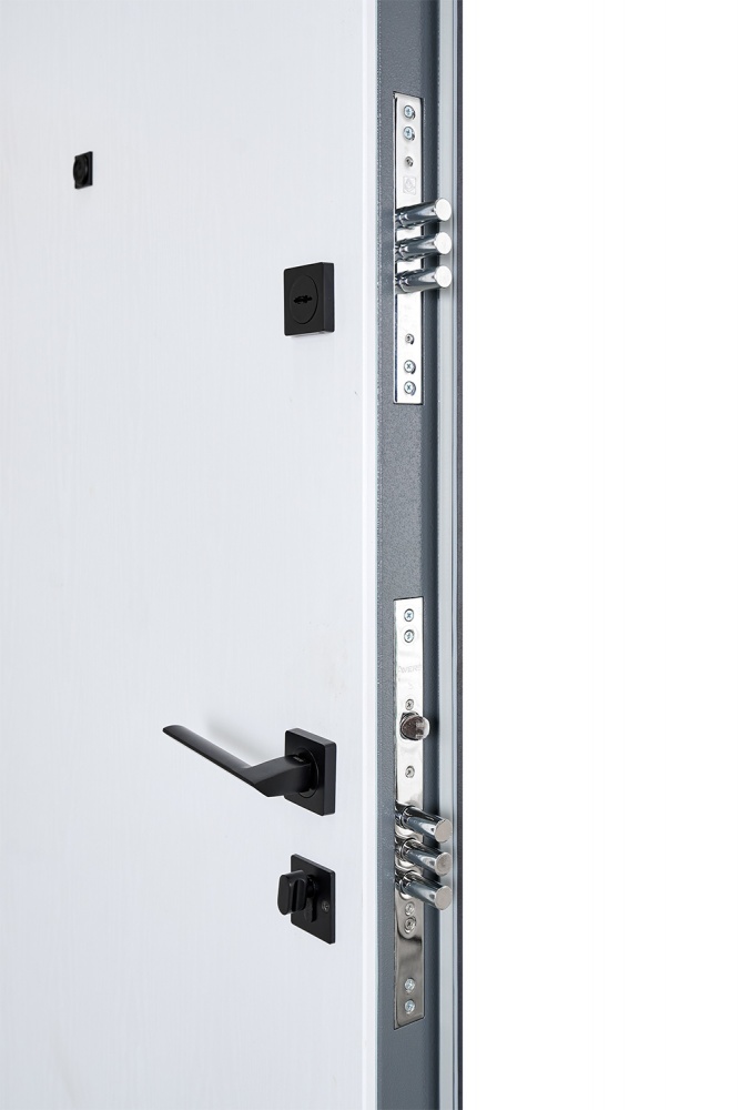 Двері вхідні Abwehr АМ (485+0) 086 Л (Бантр + Б) 2GEN Аvers бетон антрацит / білий 2050х860 мм ліві