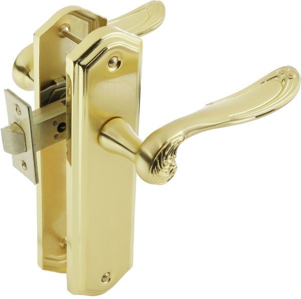 Защелка врезная с ручками RDA Monza матовая латунь