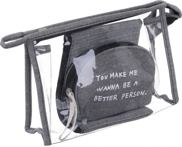 Набір косметичок Смужка 3 шт B10769 сірий 