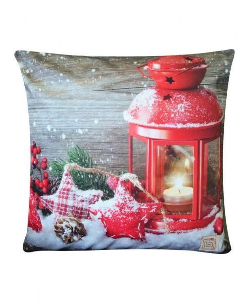 Подушка декоративная Красное сияние 45x45 см бело-красный Прованс 