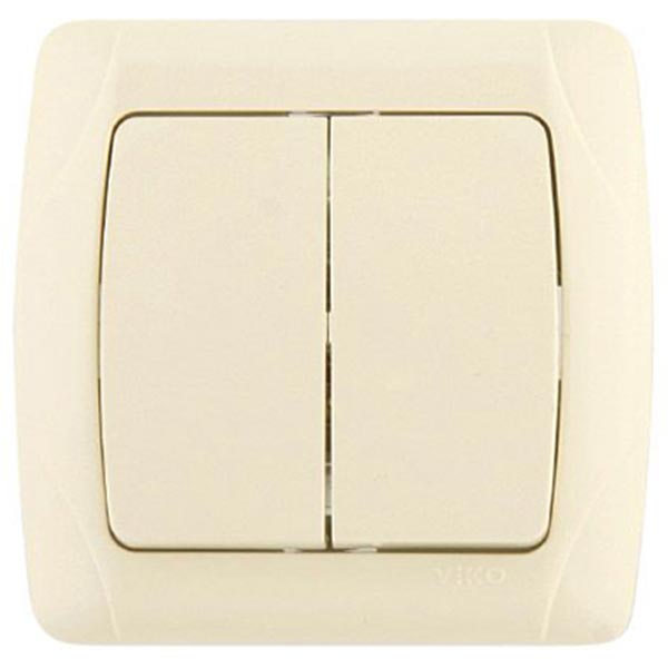 Вимикач подвійний Viko Carmen 25.08.0010 кремовий