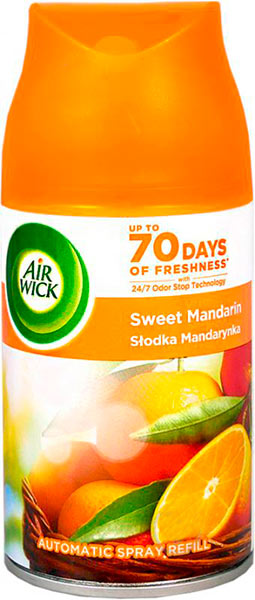 Сменный баллон для автоматического освежителя воздуха Air Wick Freshmatic с ароматом мандарина 250 мл