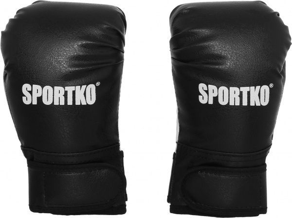 Боксерские перчатки SPORTKO 6oz черный с белым