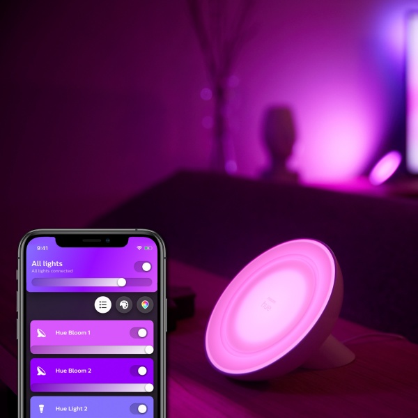 Умная лампа Philips Hue Bloom 2000K-6500K Color Bluetooth 7,1 Вт черный 929002376001 