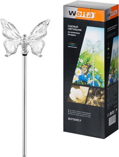 Світильник на сонячній батареї Wolta Butterfly IP44 прозорий 