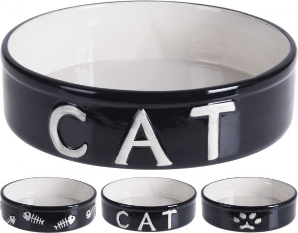 Миска для котів чорна 18x5 см