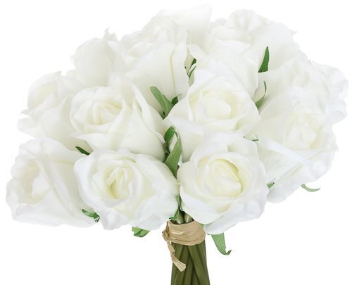 Растение искусственное Букет роз 30 см белый 15