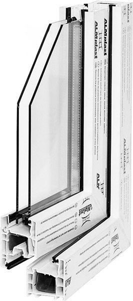 Окно поворотно-откидное ALMplast 60 880x1350 мм правое однокамерный стеклопакет 24 мм