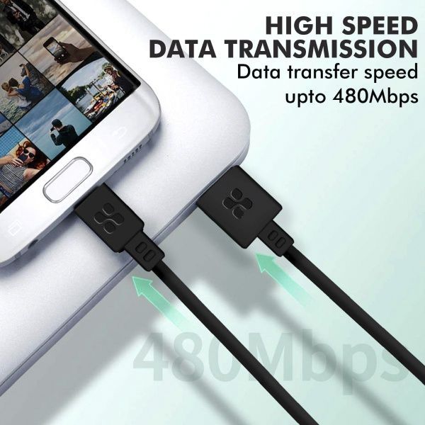 Кабель Promate USB – microUSB 1,2 м чорний (microcord-1.black) 