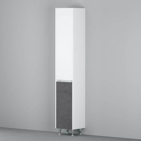 Пенал для ванной комнаты AM.PM M91CSL0351BF38 GEM S 35 см левый белый глянец/базальт