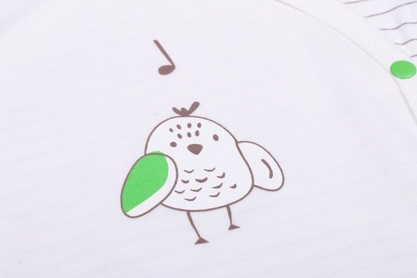 Боди детское унисекс Baby Veres Funy sparrows strip косая застежка р.56 молочный 