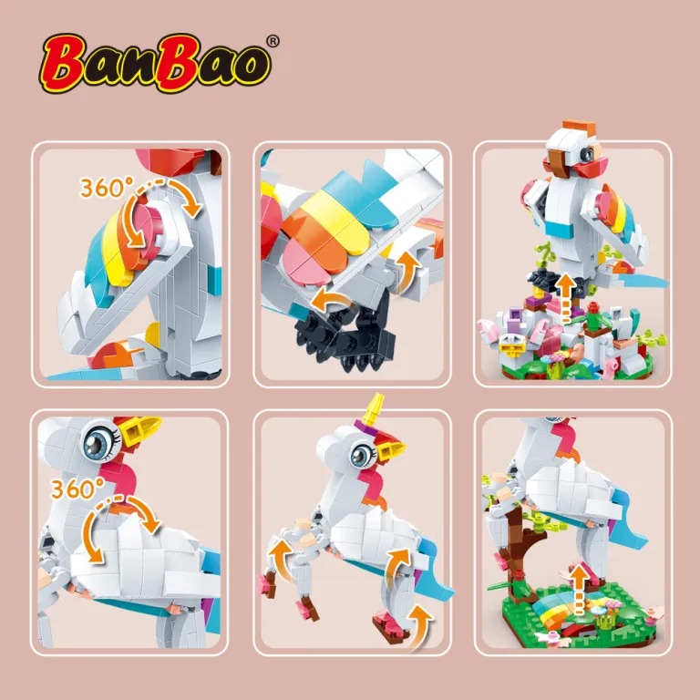 Конструктор BanBao 2в1 Папуга та єдиноріг ET613