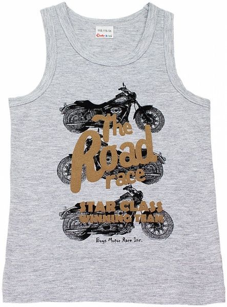 Майка для хлопчиків Conte-Kids Road race BM 021 р.60 світло сіра р.60 сірий із малюнком 