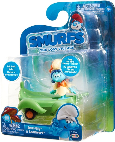 Игрушка Jakks Pacific инерционная Smurfs Smurflily on Leafboard в блистере 30877 (30872) 