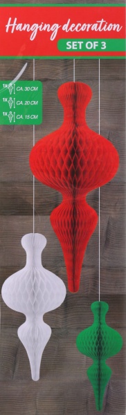 Декорация-подвеска 3 штуки 30/20/15 см ANR001520 