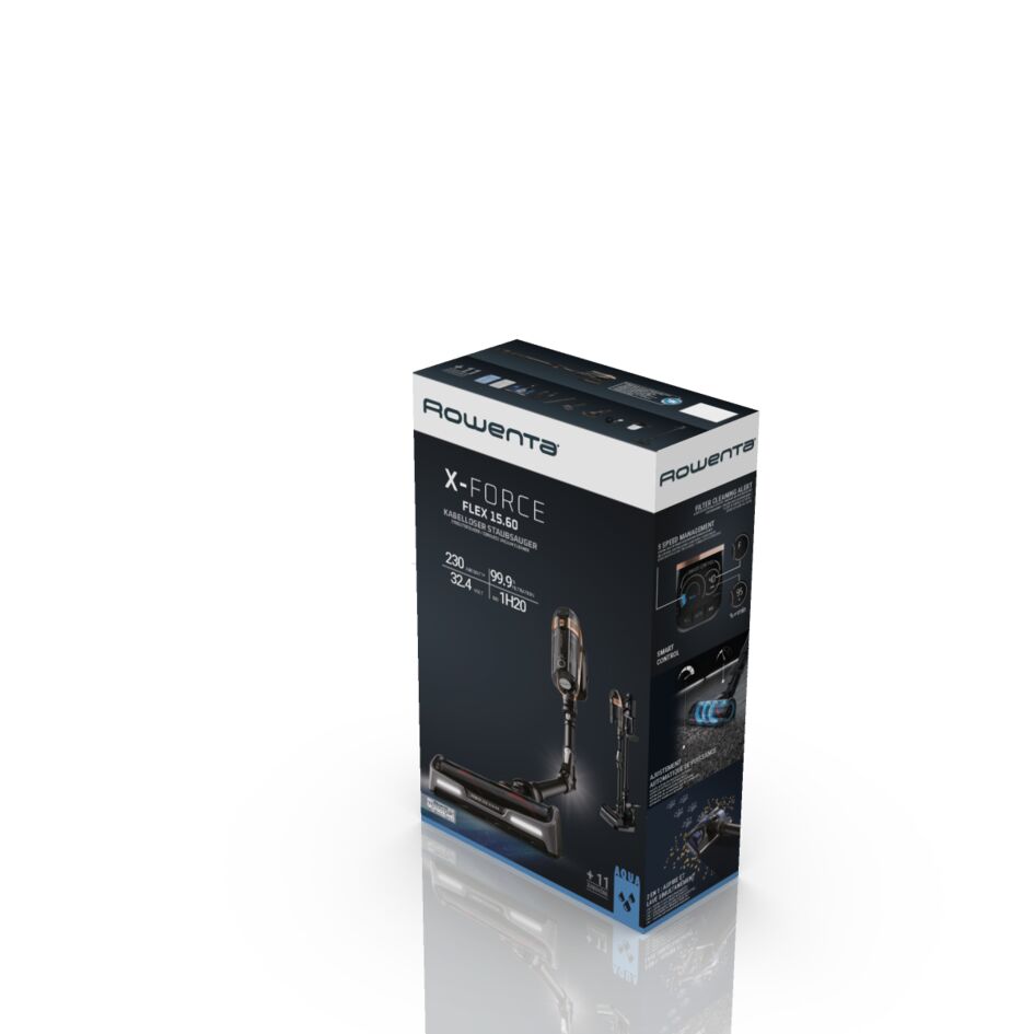 Пылесос аккумуляторный Rowenta X-Force Flex 15.60 AQUA RH99G1WO black