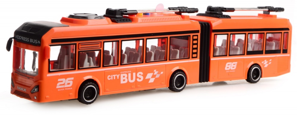 Трамвай CARS S помаранчевий 1:16 (інерція, звук, світло, двері відчиняються) 1:16 CJ-4358564