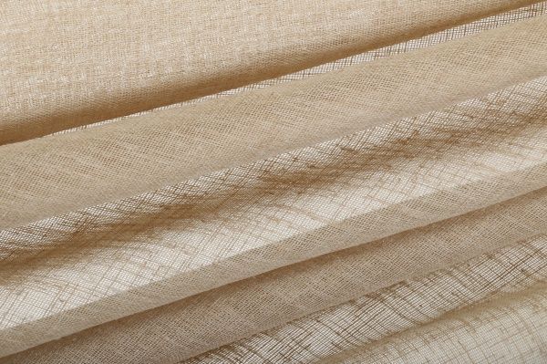 Ткань тюлевая Искусственный лен 280 см натуральный 