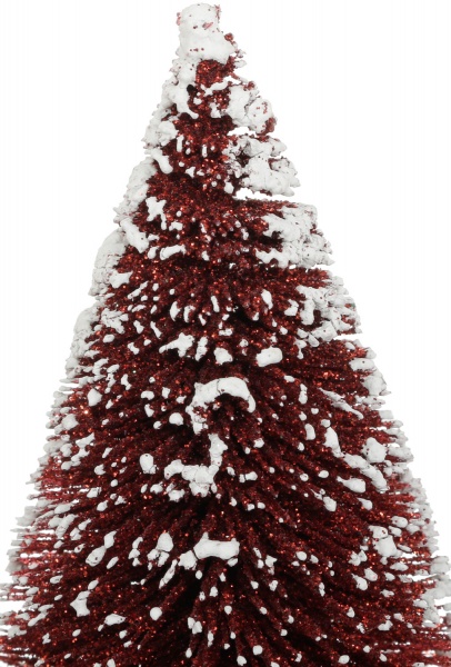 Елка декоративная настольная красная 11x30 см