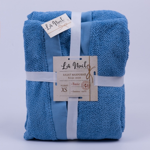 Халат махровый La Nuit Rice Galaxy р. XS синий 
