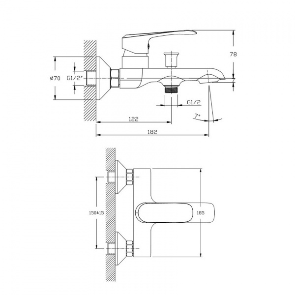 Смеситель для ванны Koller Pool Aqua AQ0100