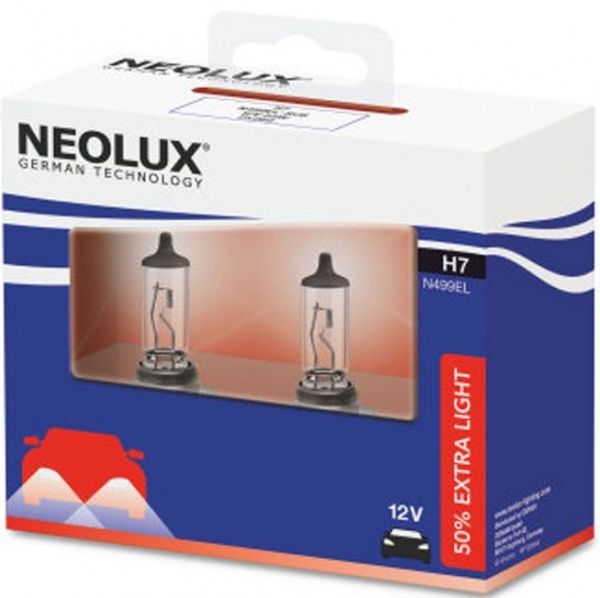 Лампа галогенна Neolux 55W PX26D (N499) H7 12 В 55 Вт 2 шт 3200