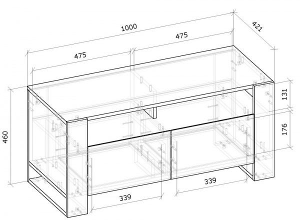 Тумба для обуви Грейд Combo 1000x421x460 мм / дуб эвок прибрежный 
