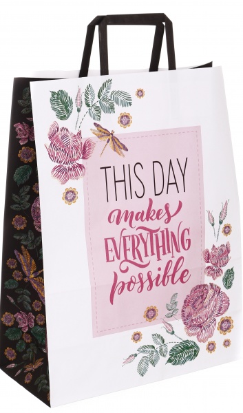 Пакет паперовий 320х150х420 білий з ручками