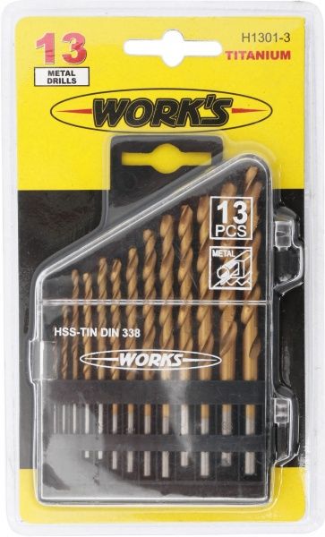 Набор сверл по металлу Work's 1,5-6,5 мм 13 шт. H1301-3