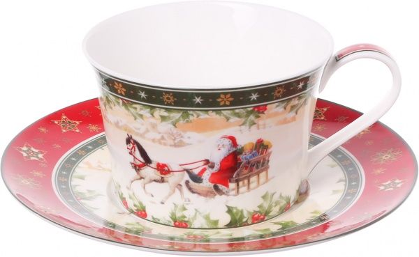 Чашка с блюдцем Santa Christmas Collection 180 мл. Lefard