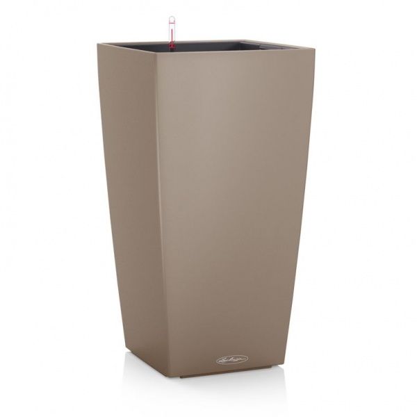Кашпо пластиковое Lechuza Cubico Color 30 (13288) квадратный 6 л песочно-коричневый 