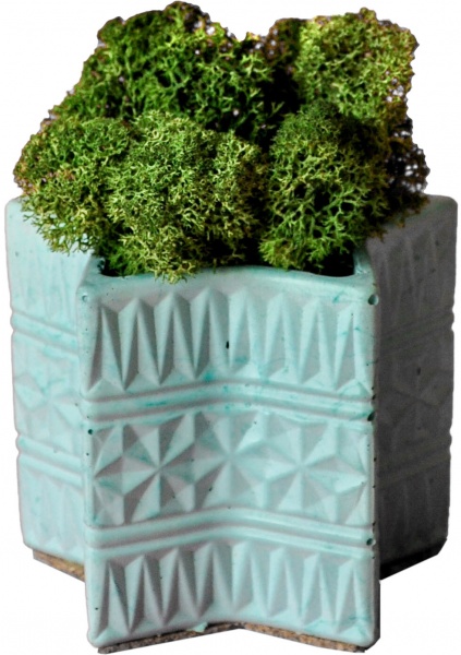 Кашпо декоративне Star бірюзовий бетон