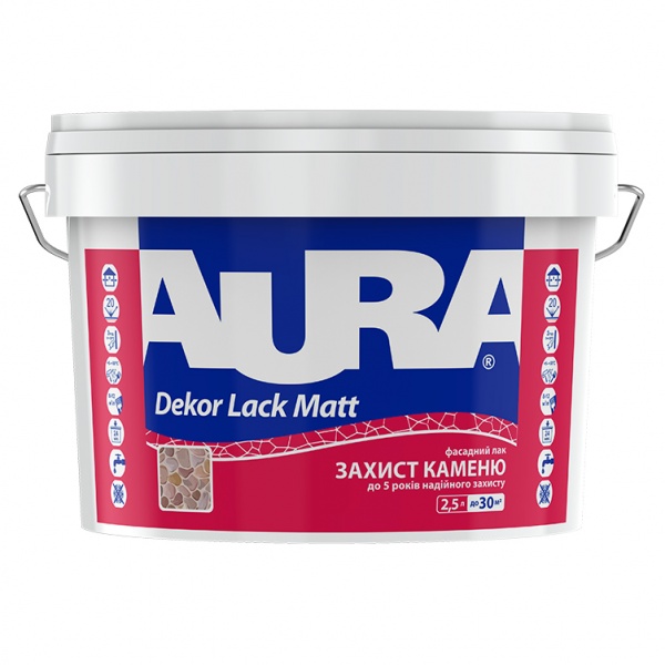 Лак акриловий Dekor Lack Matt Aura напівмат прозорий 2,5 л 2,55 кг