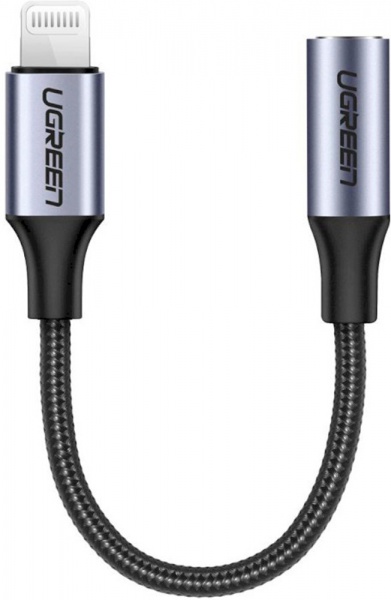 Перехідник UGREEN Lightning to 3.5 mm Headphone Jack Adapter Model US211 0,1 м чорний (30756) 