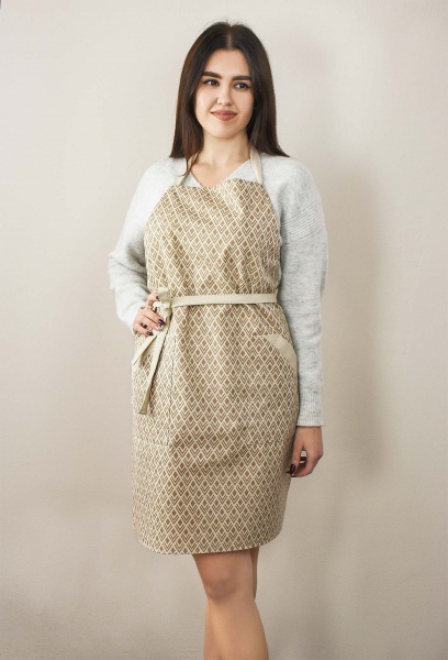 Фартук с нагрудником Joy бежевый рисунок La Nuit