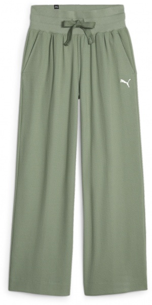 Брюки Puma HER HIGH WAIST STRAIGHT PANTS 67600744 р. S зеленый