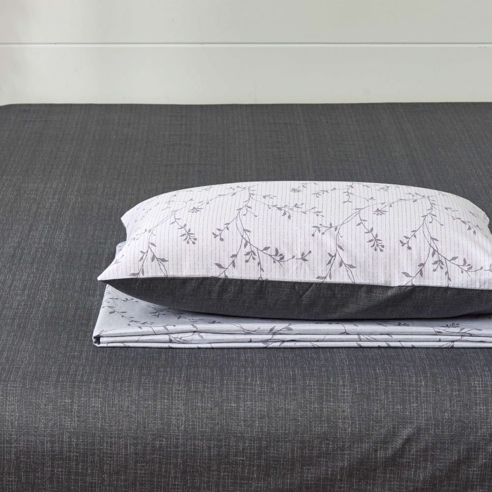 Комплект постільної білизни Marmaris 2 сірий із білим La Nuit