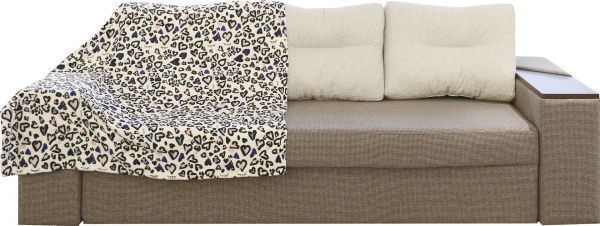 Плед Flannel Heart 127x152 см бежевий із малюнком La Nuit 