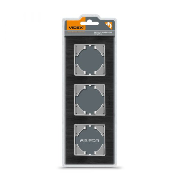 Рамка трехместная Videx Binera горизонтальная черный VF-BNFRA3H-B